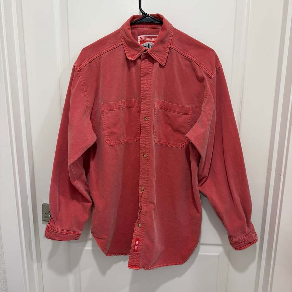 Marlboro Adventure Team Long Sleeve Shirt Size L Red Vintage